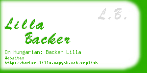 lilla backer business card